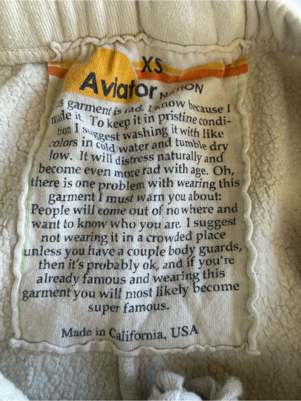 Aviator Nation Sweatpants *as is* - Picture 4 of 6